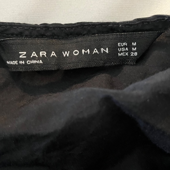 Zara Black Top with Floral Embroidery - Picture 12 of 12